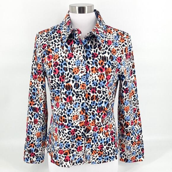 Sara Campbell Womens Polka Dot Animal Print Blazer Jacket Size M USA - Picture 1 of 16